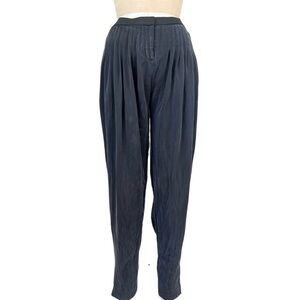 ADAM LIPPES Silk Pleated Pants in Black Size 4